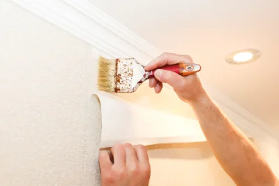 Pose de papier peint au Neubourg — revêtements muraux et toiles de verre